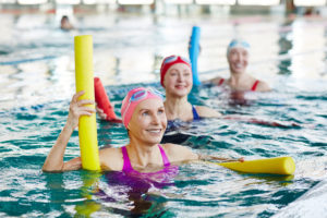 Aerobics in swimming pool