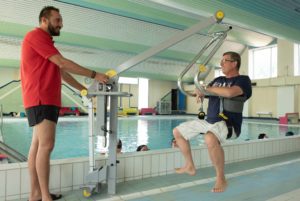 Siège motorisé espace aquatique