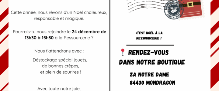 Escale du Père Noël à la Ressourcerie intercommunale de Mondragon