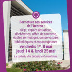 Avis aux usagers : fermeture des services de l’interco pendant les jours fériés.