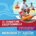 Fermeture exceptionnelle de votre espace aquatique intercommunal le mercredi 1er juillet